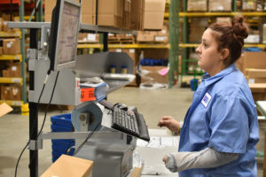 FSI employee working on a computer